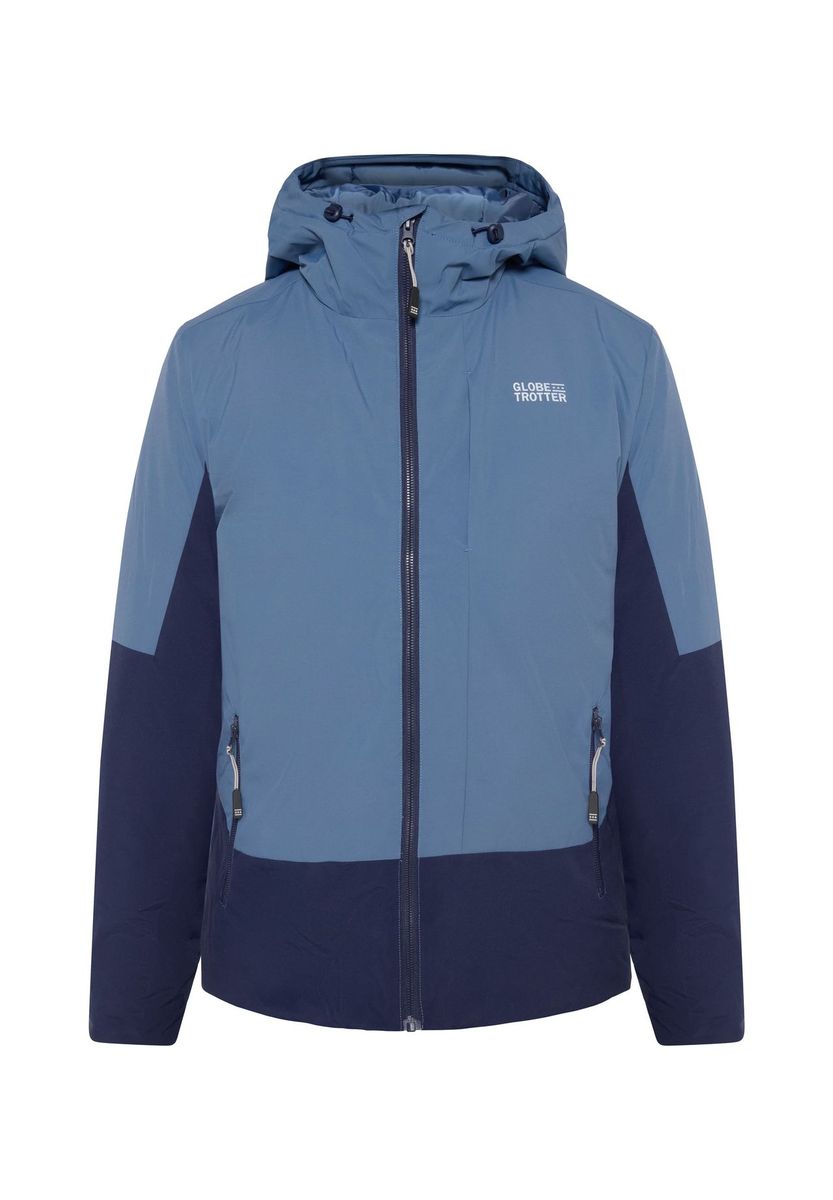 Farbblock-Outdoorjacke mit Kapuze