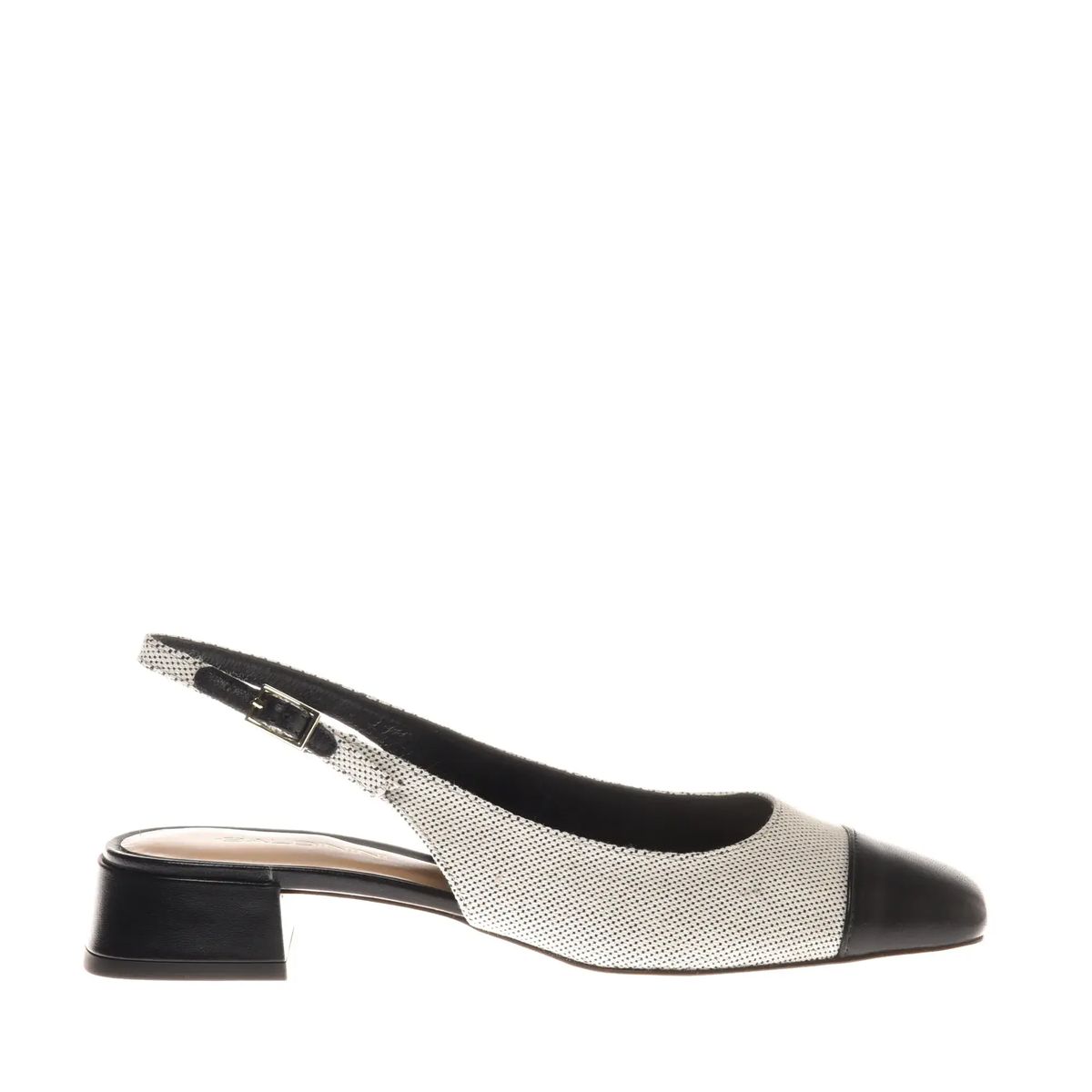 Zweifarbige Slingback Pumps mit Blockabsatz