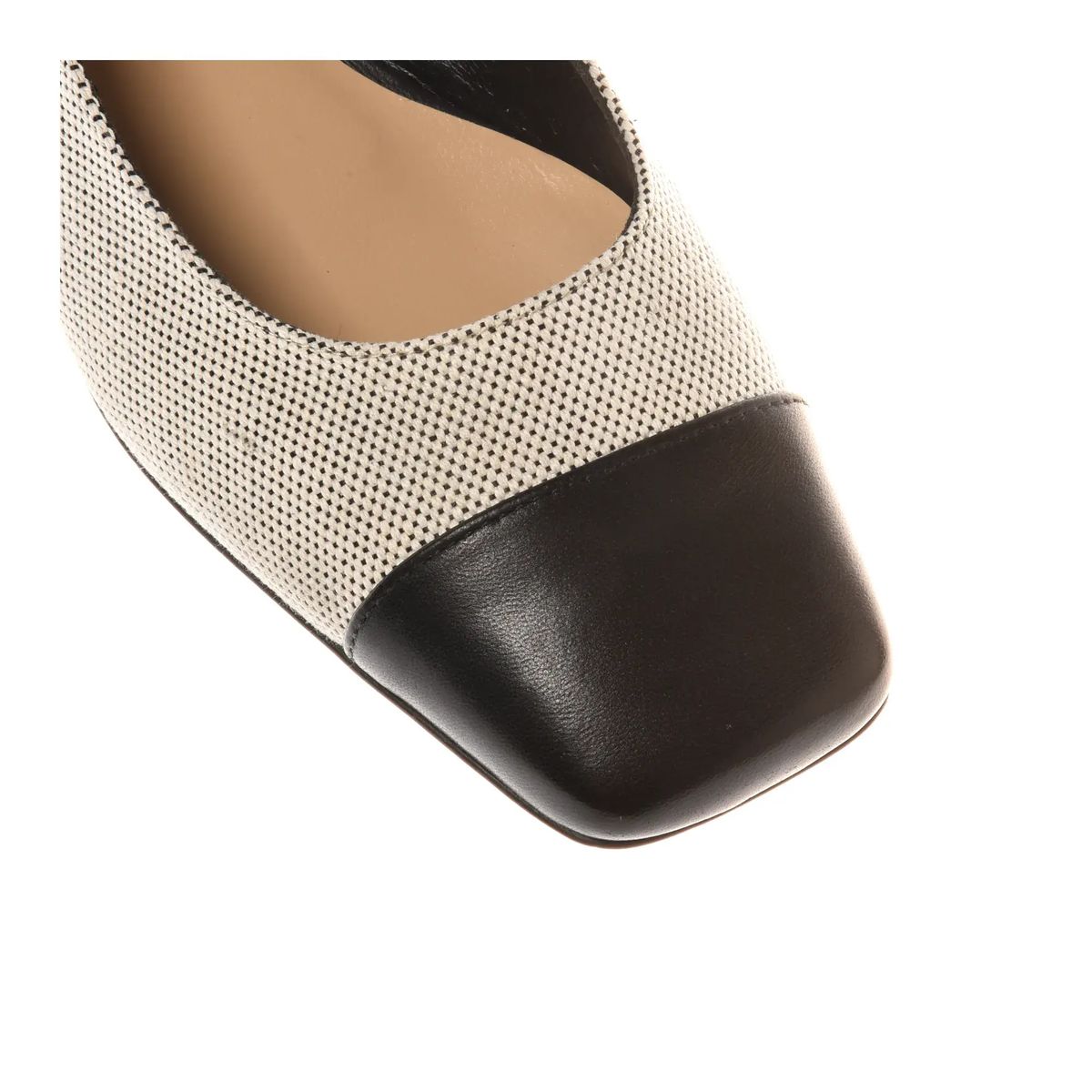 Zweifarbige Slingback Pumps mit Blockabsatz