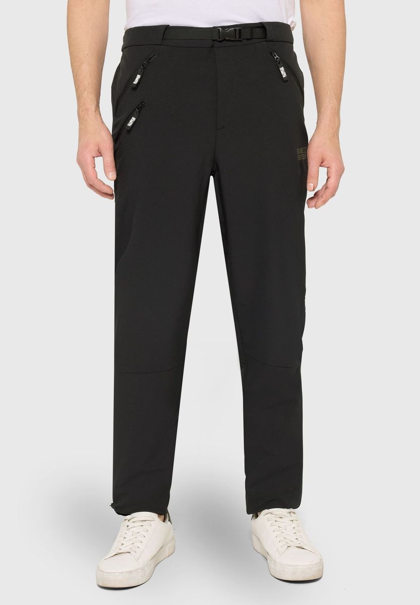 Vielseitige schwarze Softshell-Outdoorhose