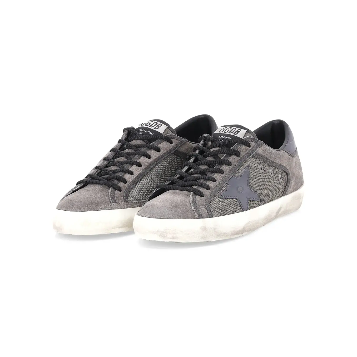 Graue Wildleder & Mesh Low-Top Sneaker