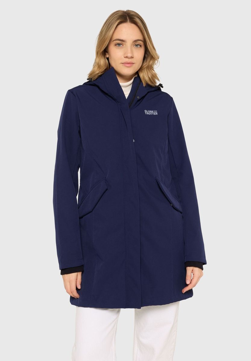 Navy Softshell Outdoor Jacke mit Kapuze