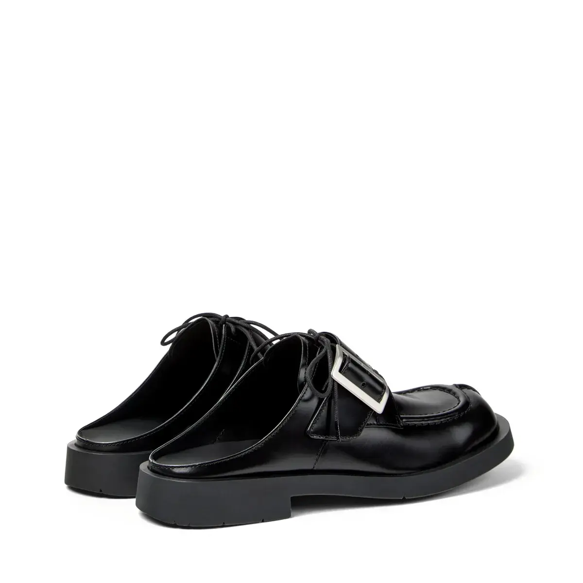 Leder-Mule-Loafer mit Schnallendetail