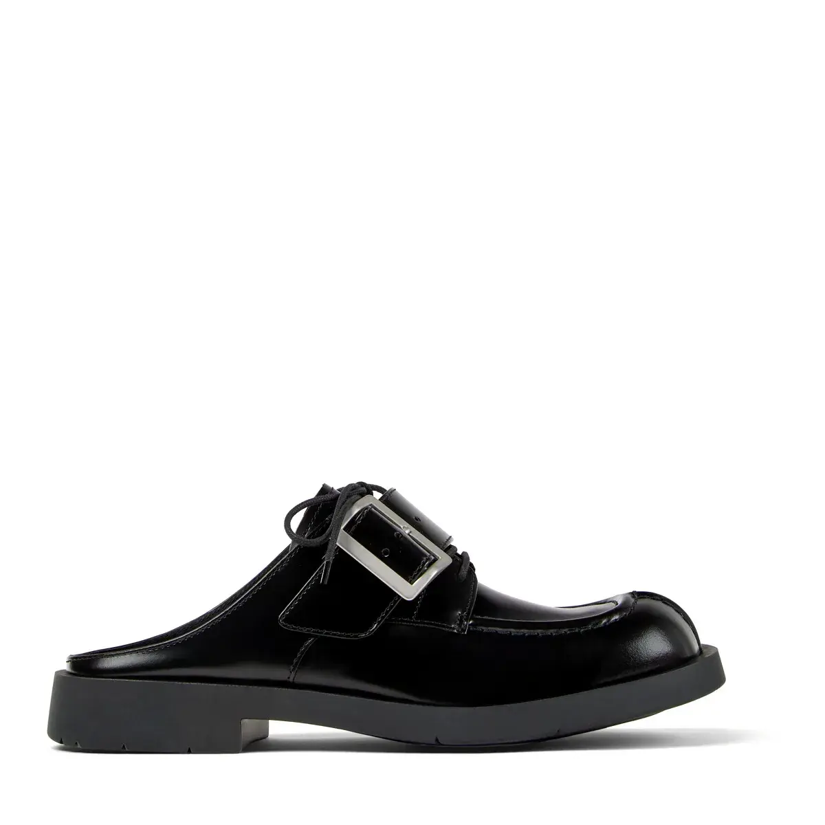 Leder-Mule-Loafer mit Schnallendetail