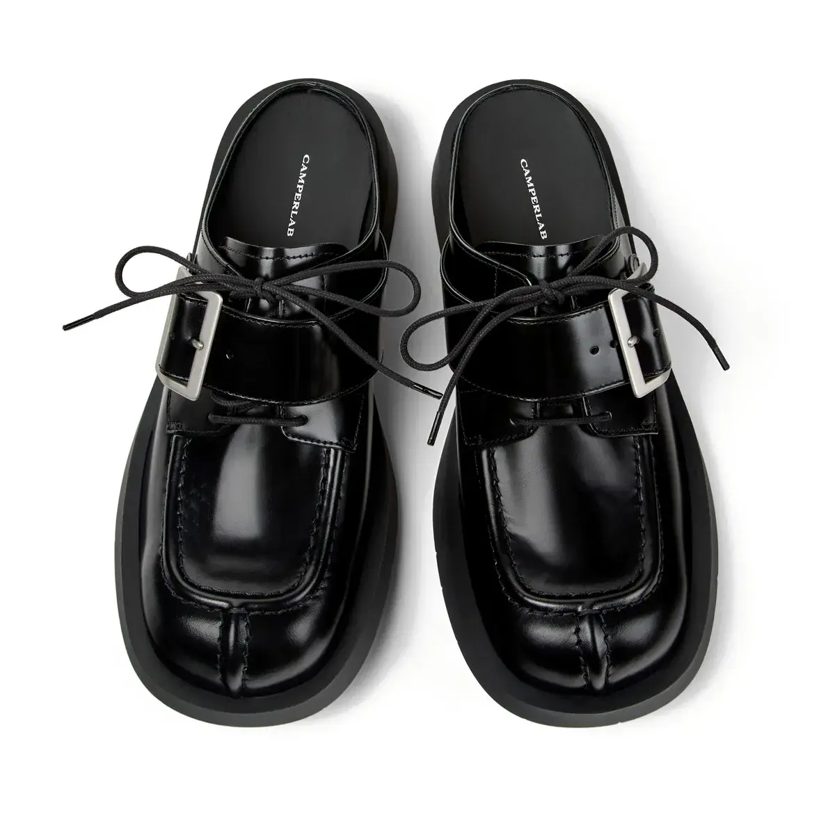 Leder-Mule-Loafer mit Schnallendetail