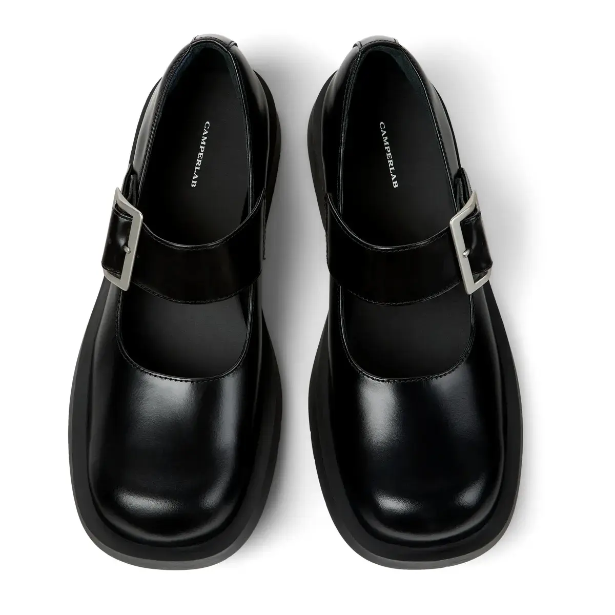 Schwarze Mary Jane Ballerinas mit Schnalle