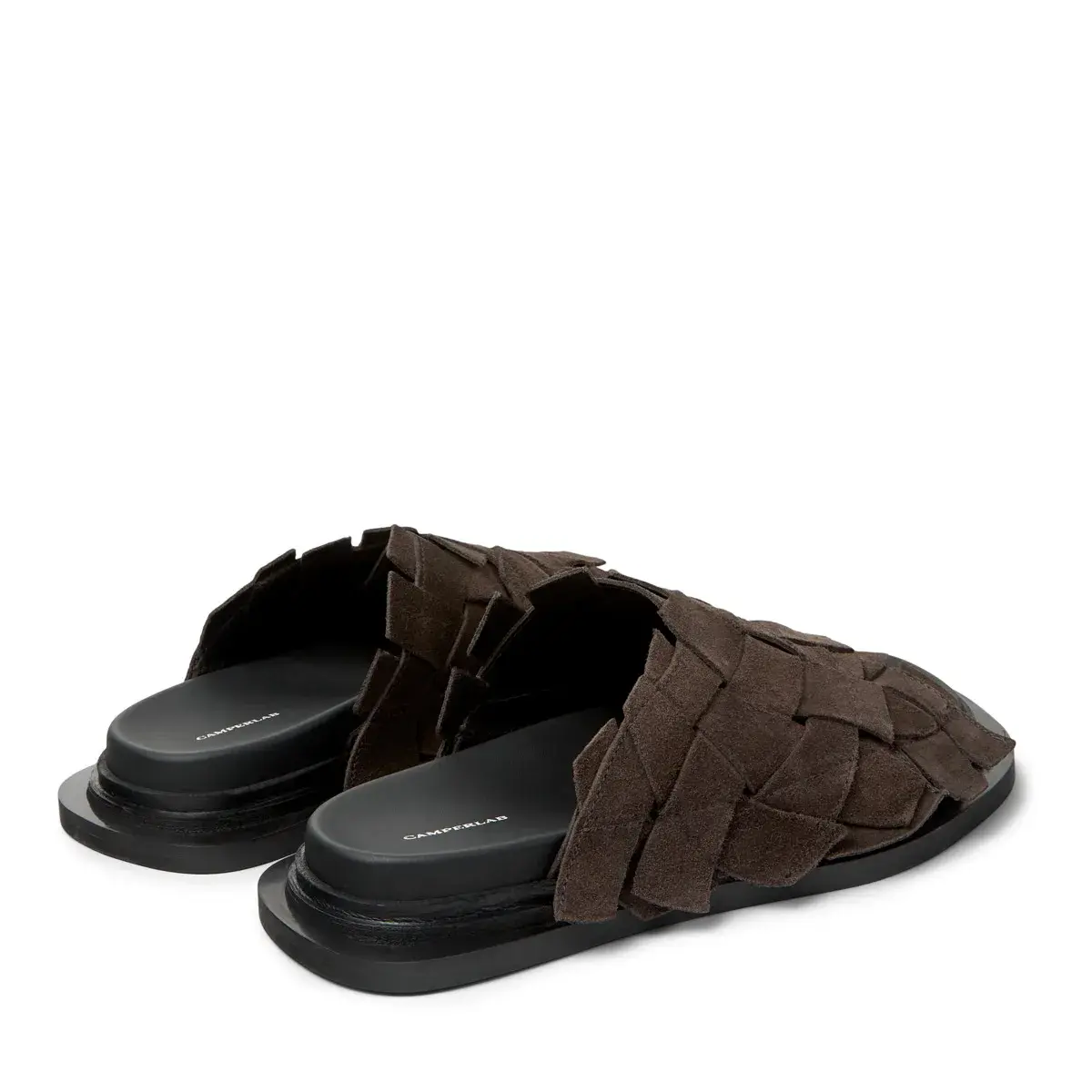 Gewebte flache Ledersandalen