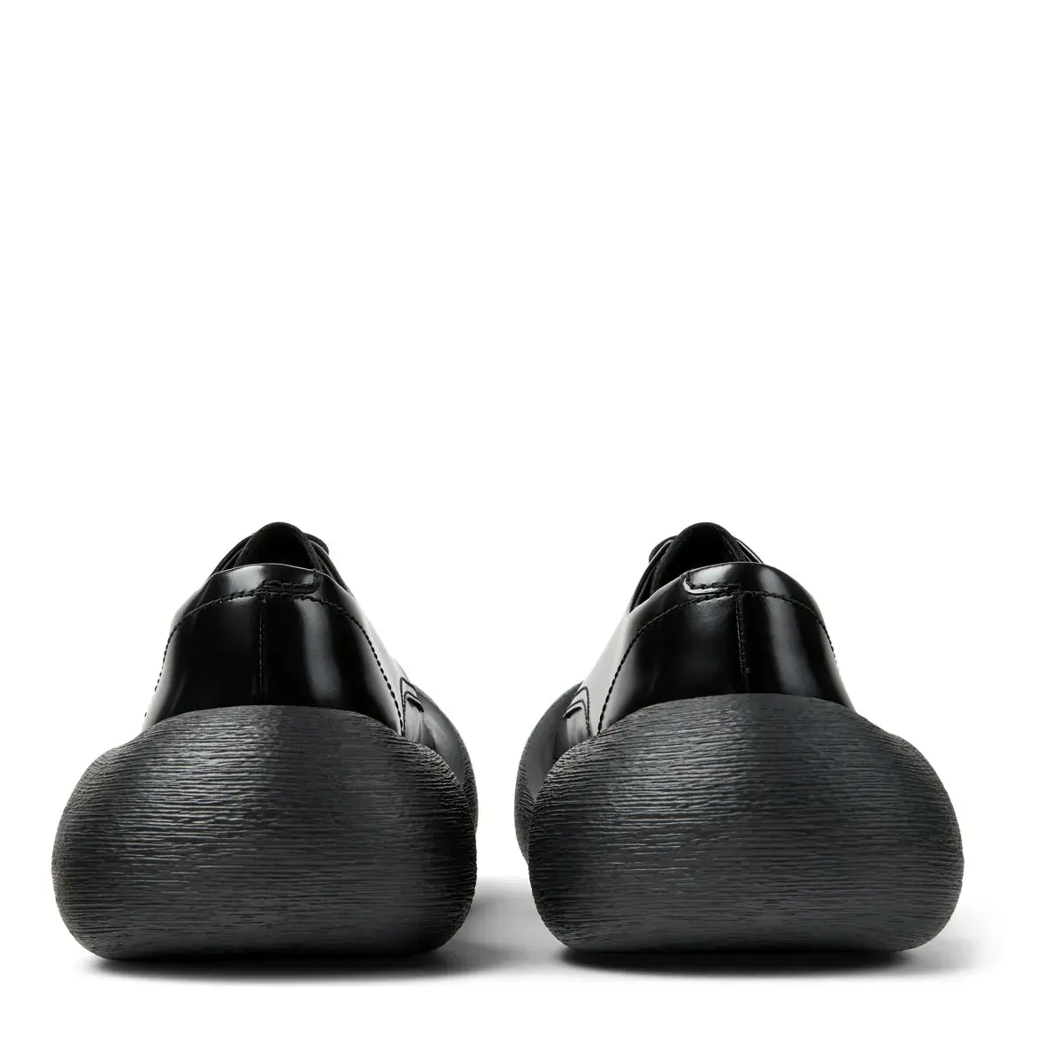 Schwarze Derby-Plateauschuhe aus Leder