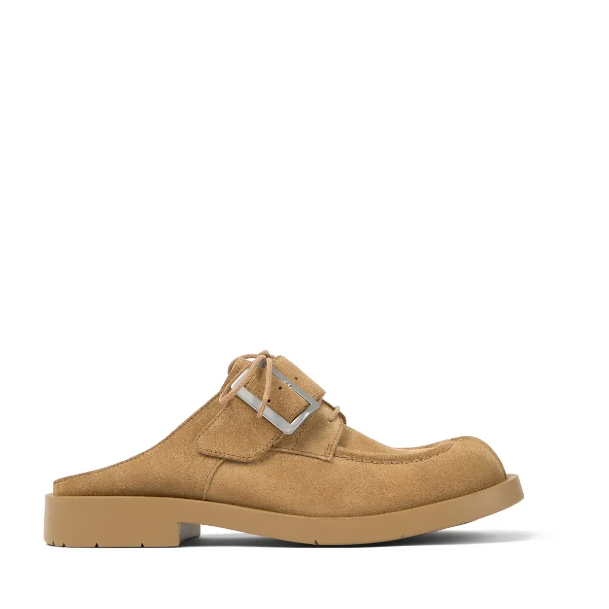 Suede Leder Schnalle Mules Loafers