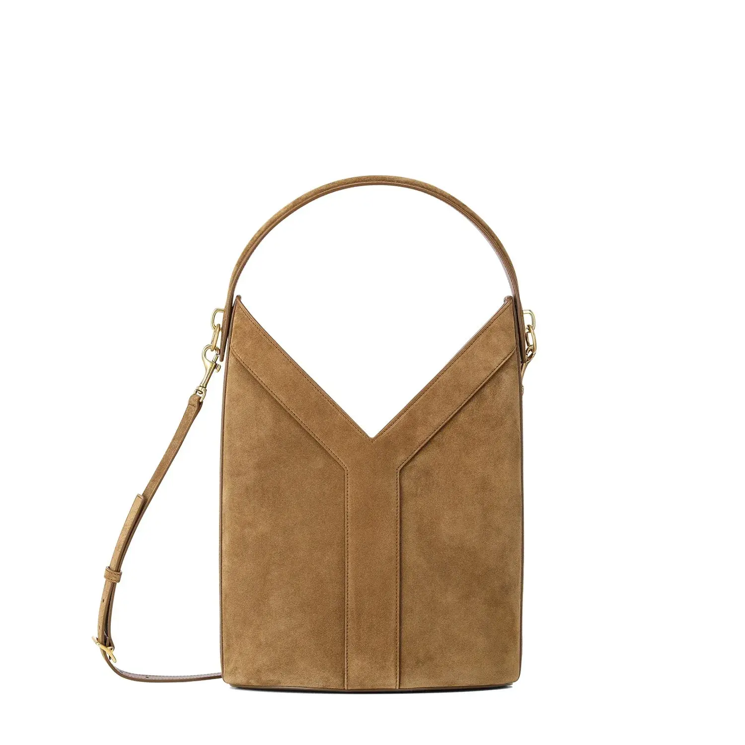 Bucket Bag aus Wildleder mit Henkel