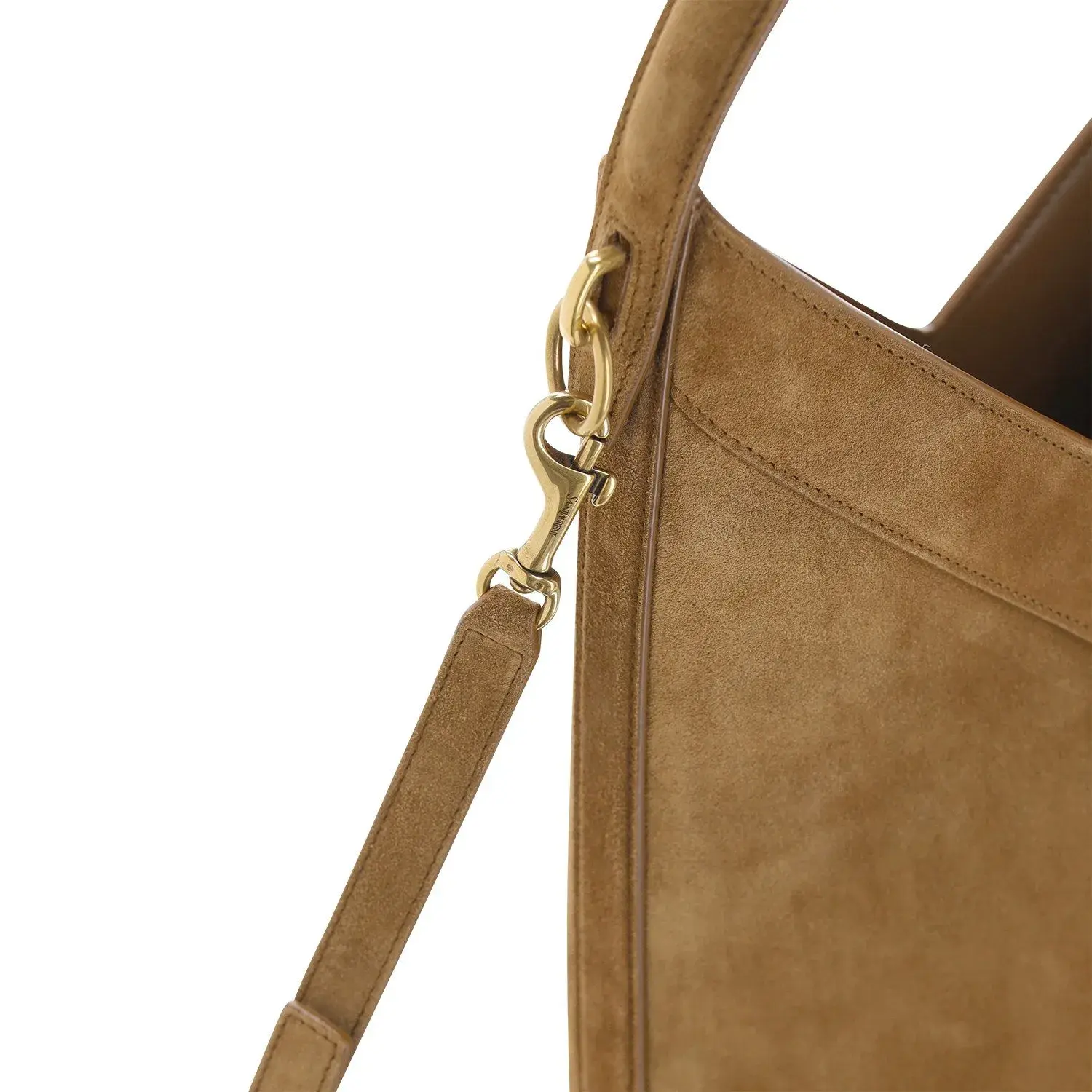 Bucket Bag aus Wildleder mit Henkel