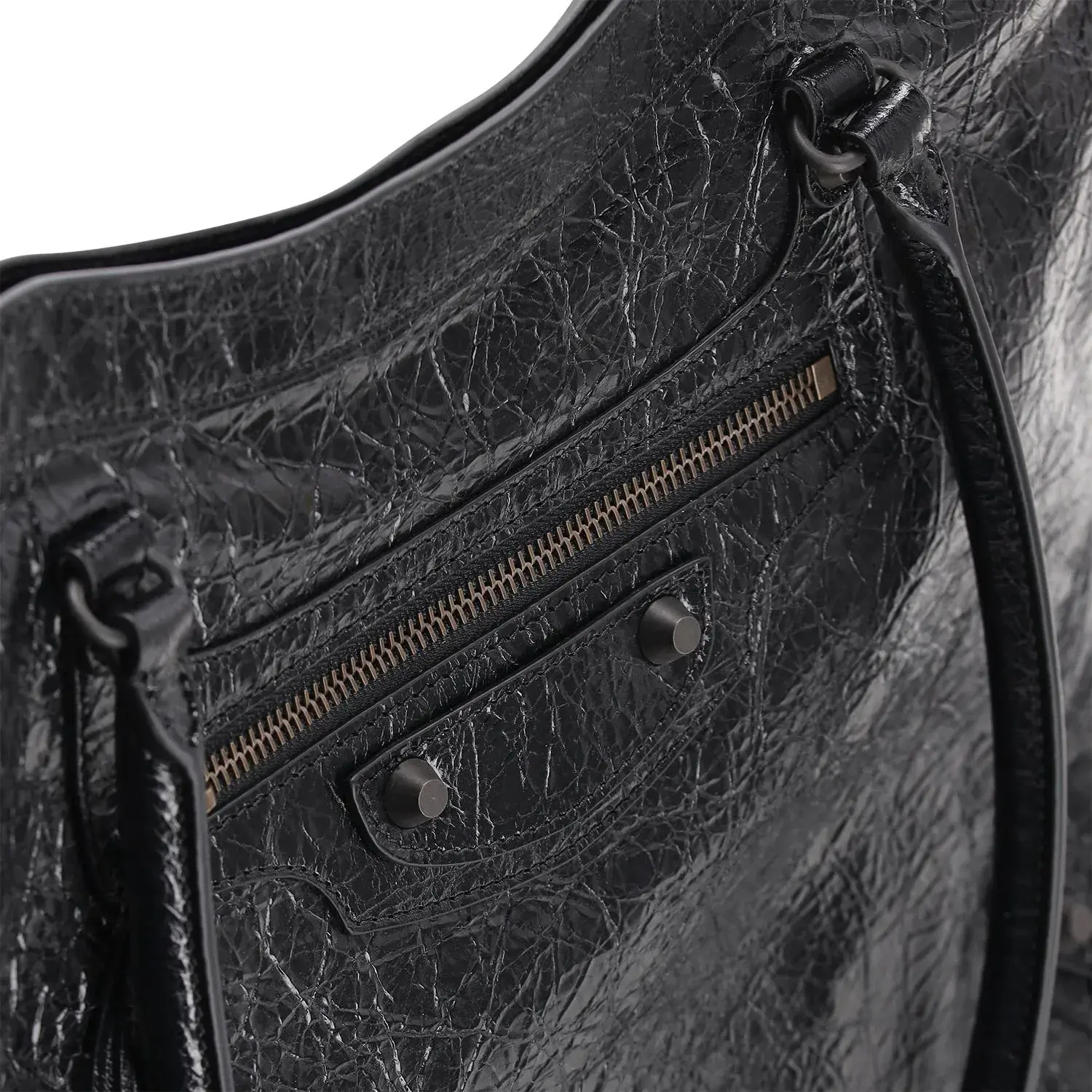 Schwarze Arena Leder Tote Bag