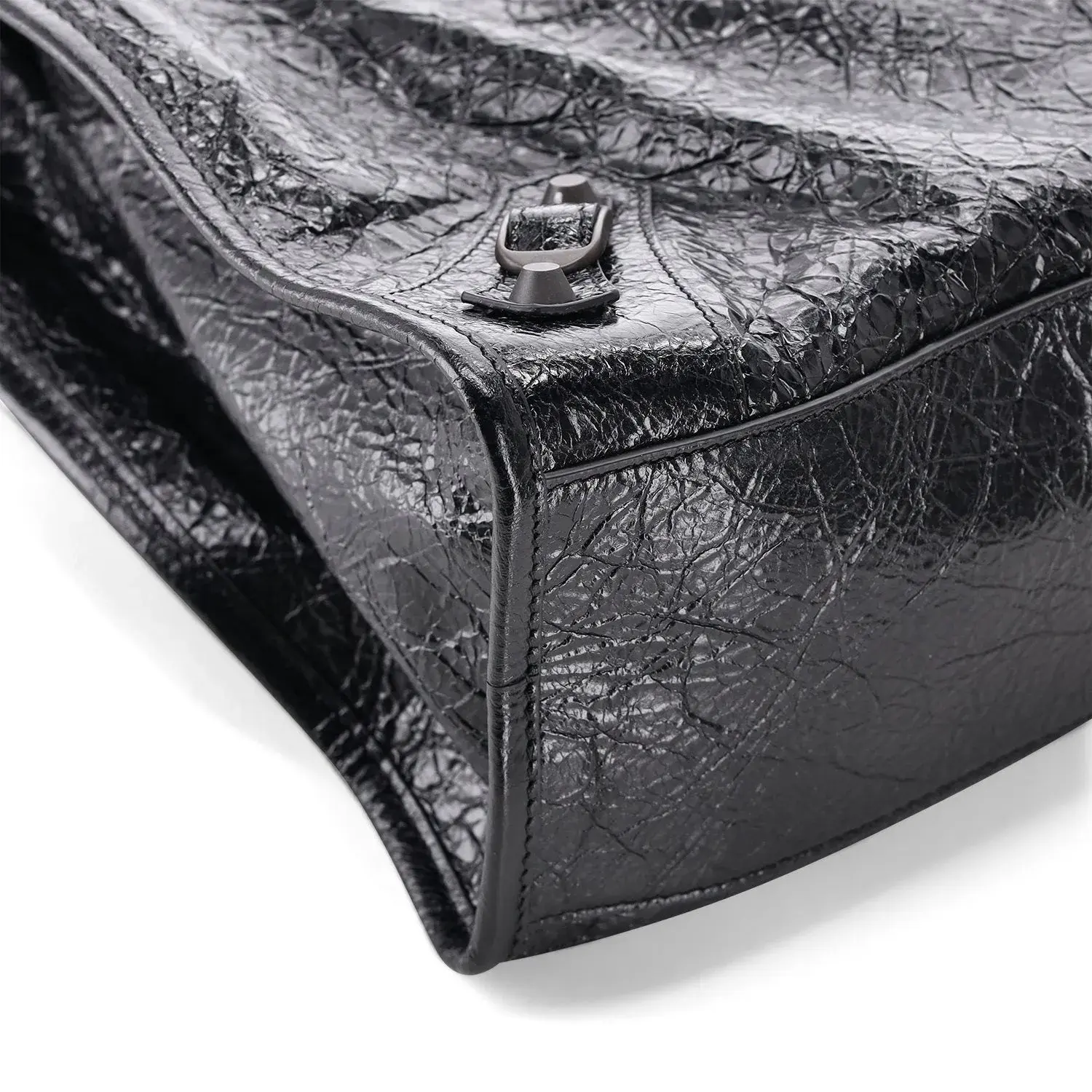 Schwarze Arena Leder Tote Bag