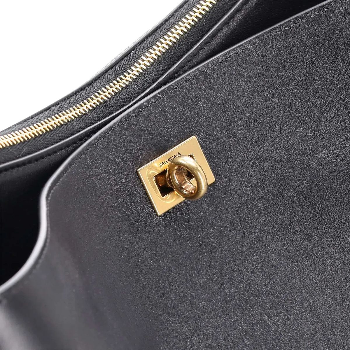 Schwarze Rodeo Schultertasche aus Leder