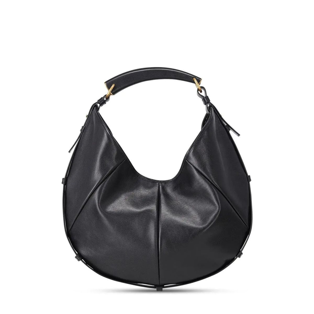 Schwarze Hobo-Tasche aus Leder