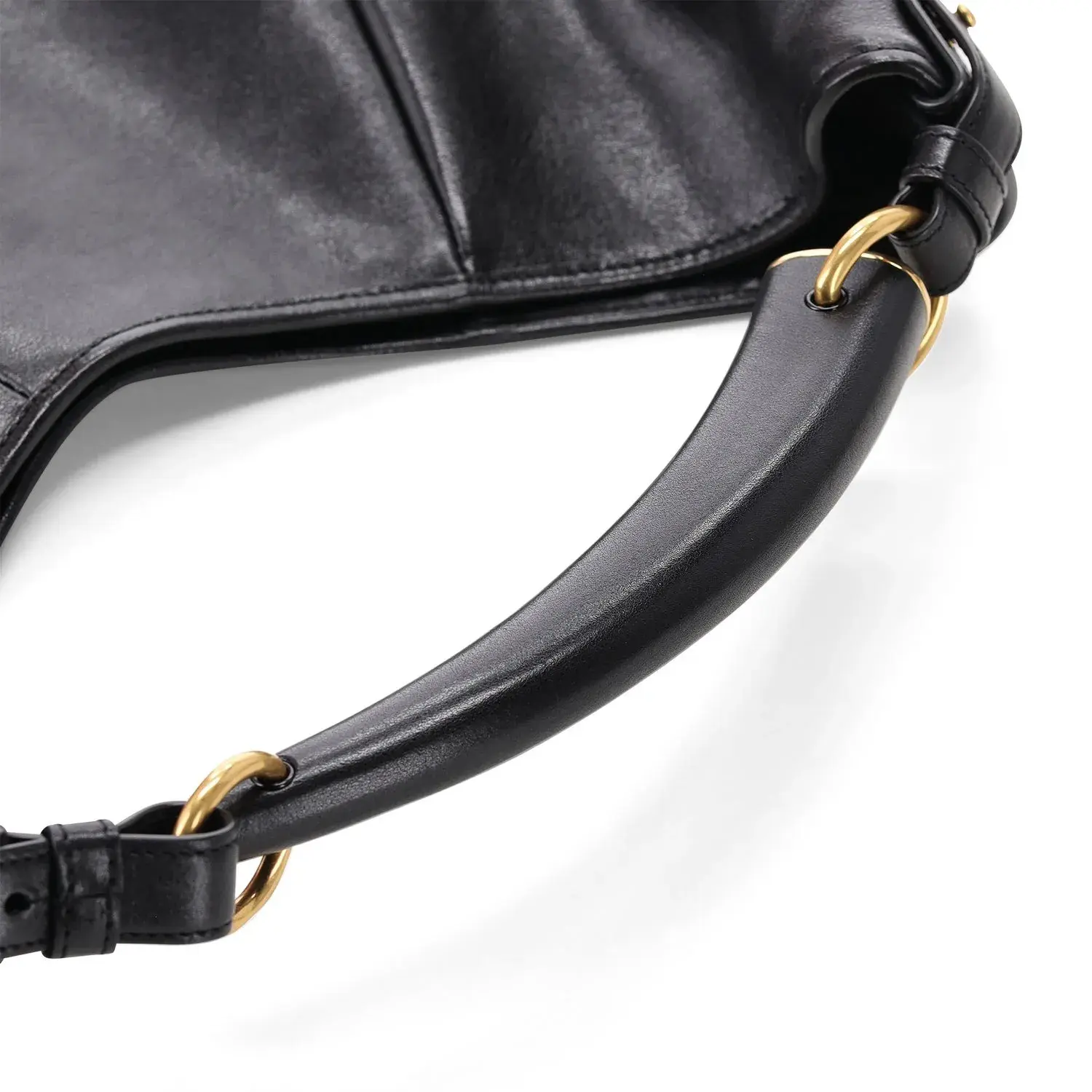 Schwarze Hobo-Tasche aus Leder