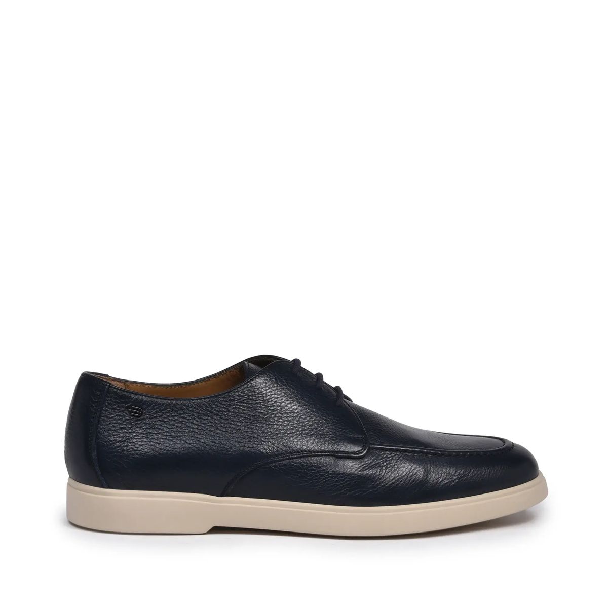 Blaue Derby-Schnürschuhe aus Leder