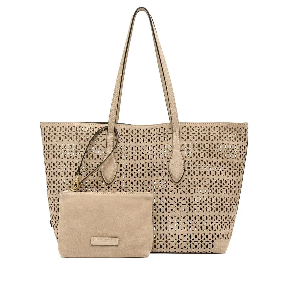 Lasergeschnittene Wildleder-Tragetasche