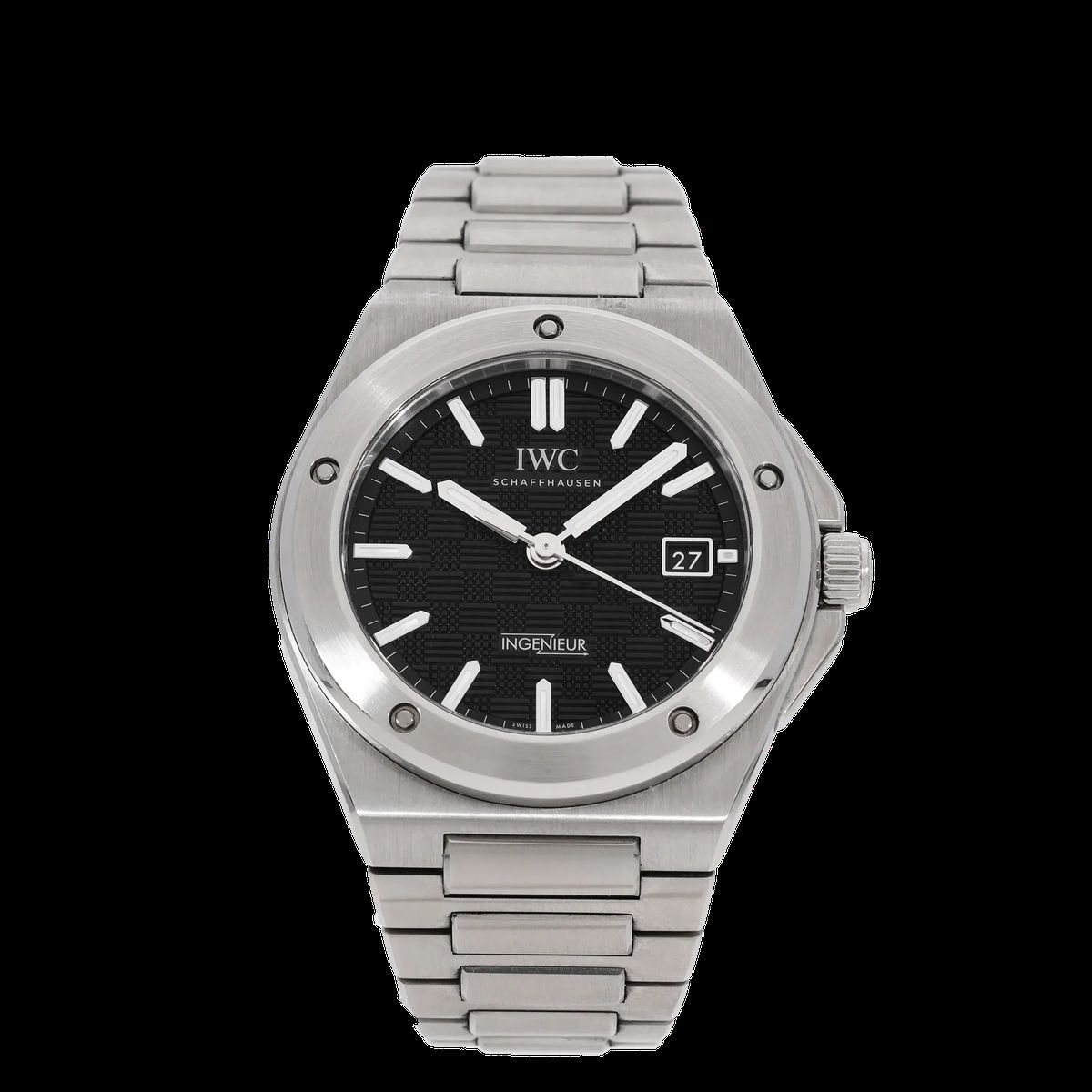 IWC Ingenieur Automatikuhr mit schwarzem Zifferblatt