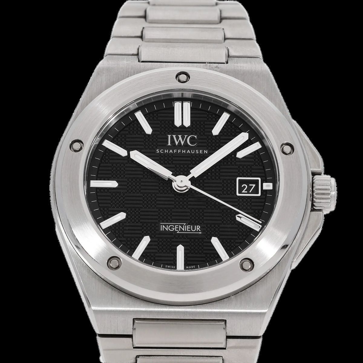 IWC Ingenieur Automatikuhr mit schwarzem Zifferblatt