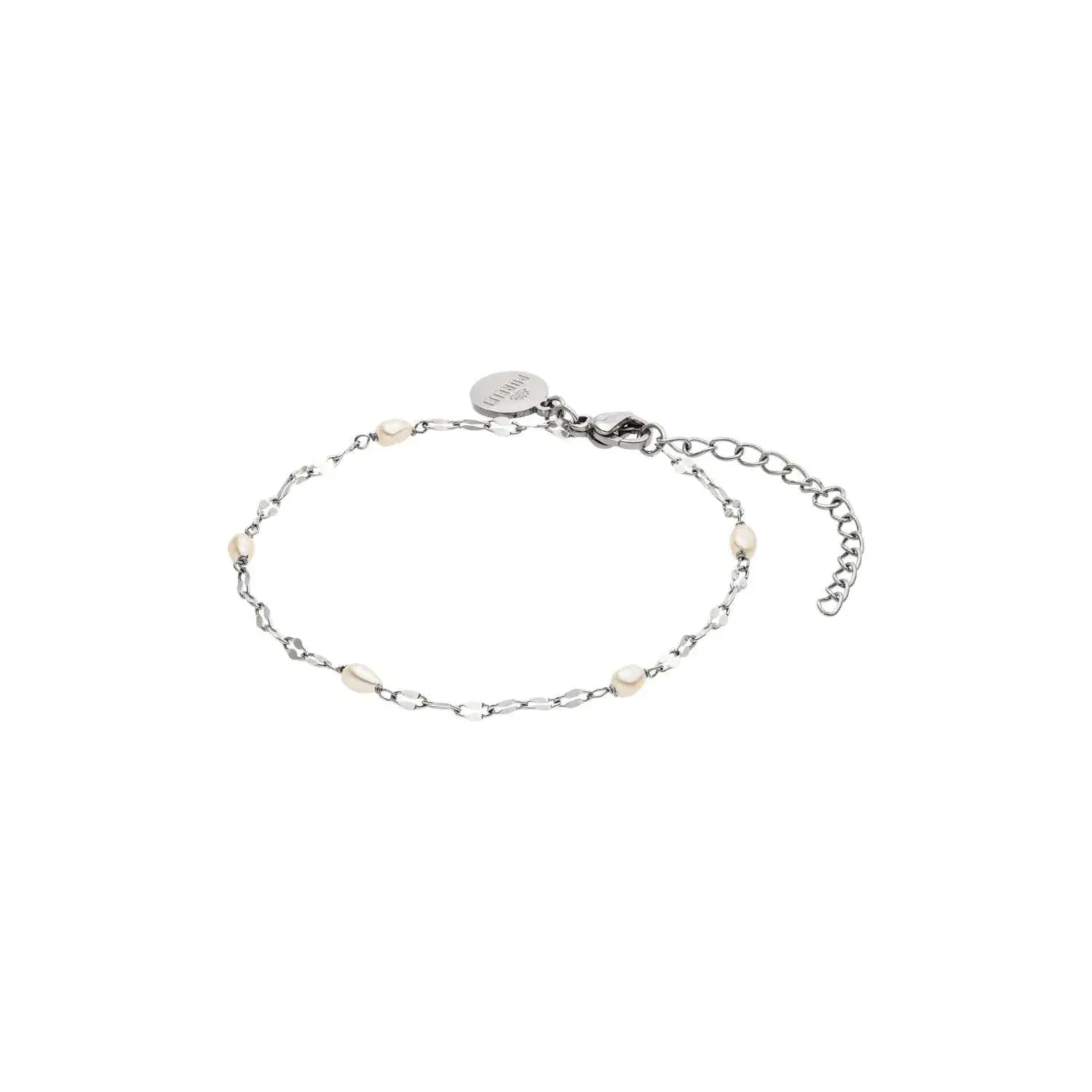 Zartes Perlenkettenarmband in Silber
