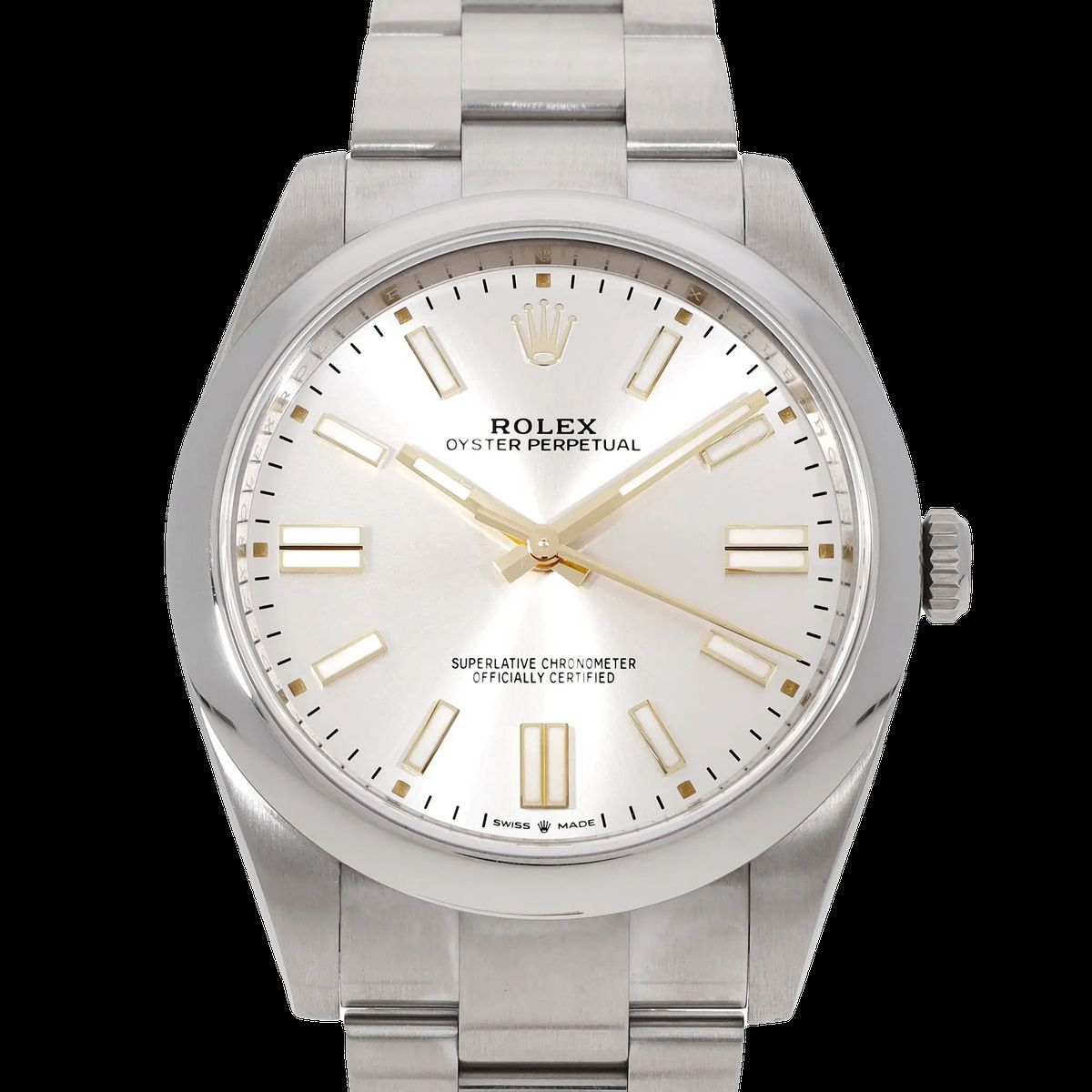 Silberne Oyster Perpetual Automatikuhr