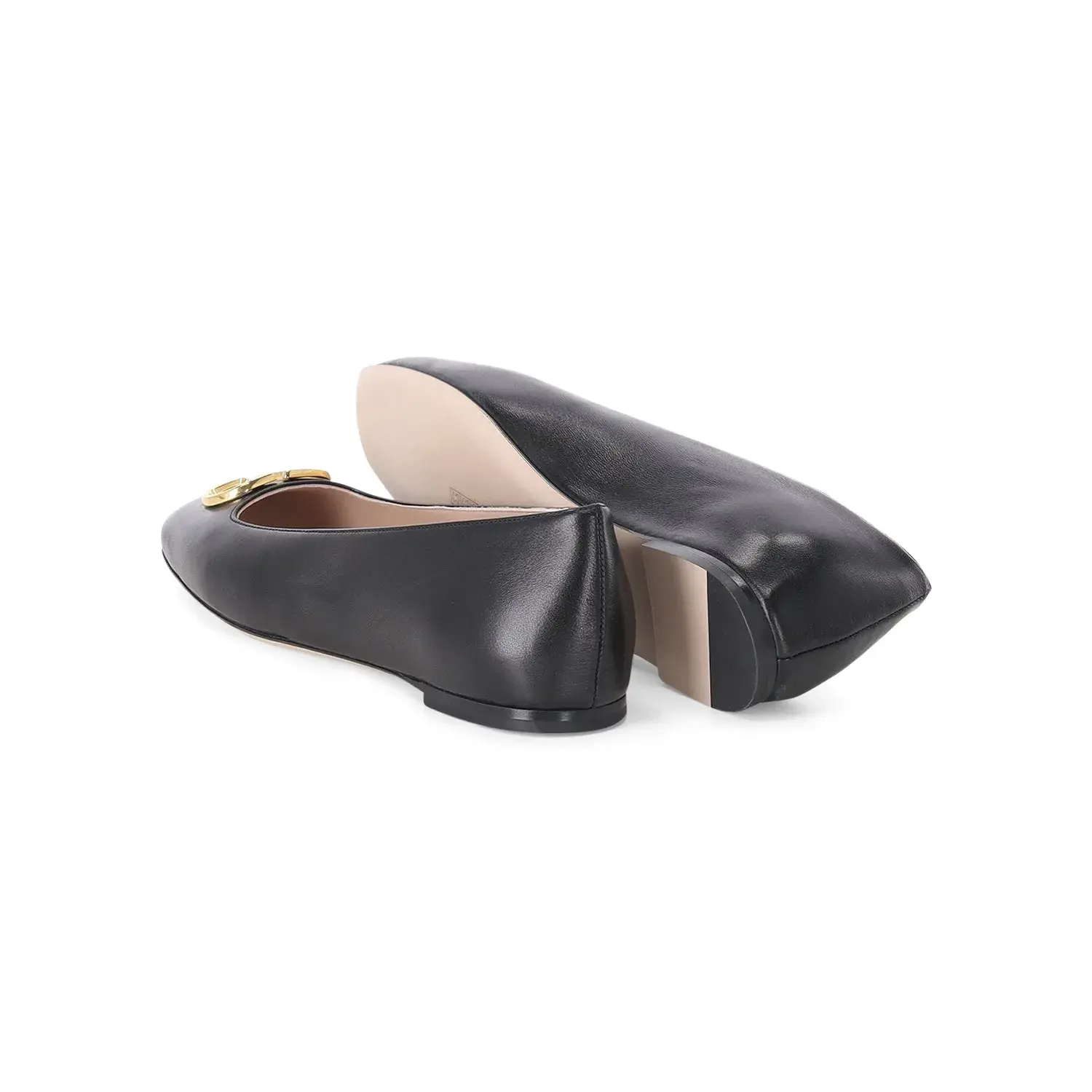 Elegante Leder-Ballerinas mit Logo