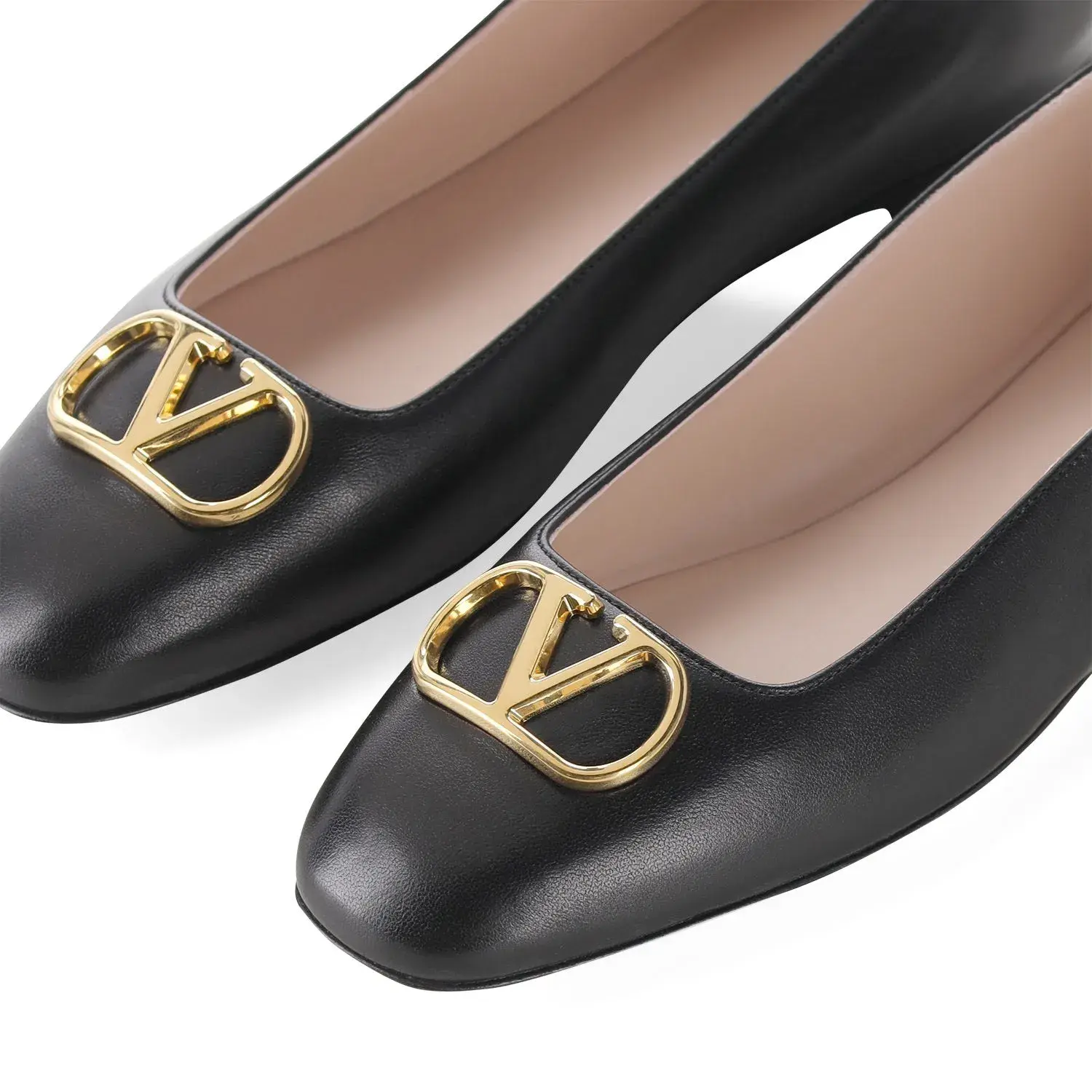 Elegante Leder-Ballerinas mit Logo