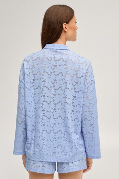 Loungewear-Shirt aus floraler Spitze