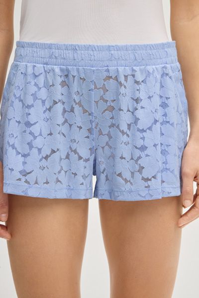 Loungewear-Shorts aus floraler Spitze