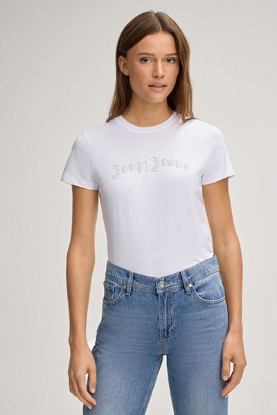 Klassisches weißes Logo-T-Shirt aus Baumwolle