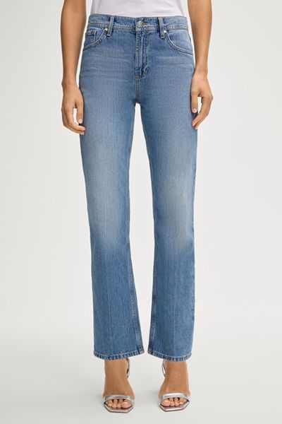 Gerade Jeans mit hoher Taille