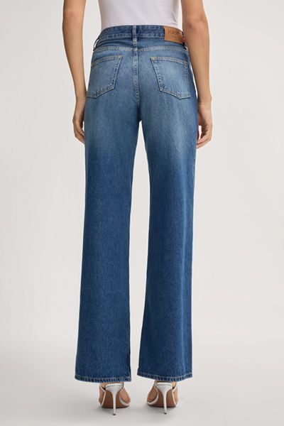 Hochtaillierte Jeans mit weitem Bein