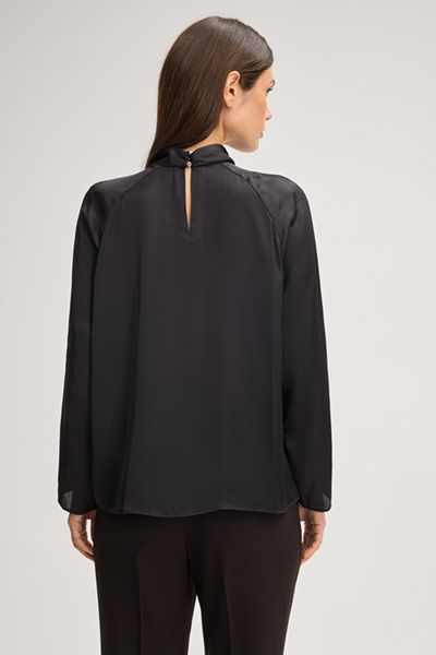 Elegante Satinbluse mit Stehkragen