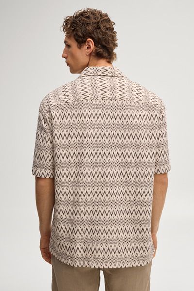 Gemustertes Baumwollmischgewebe Camp Shirt