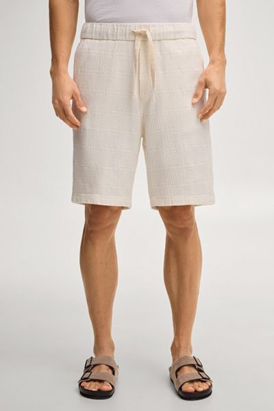 Shorts mit Tunnelzug aus strukturierter Baumwolle