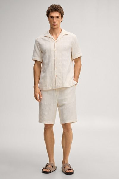 Shorts mit Tunnelzug aus strukturierter Baumwolle