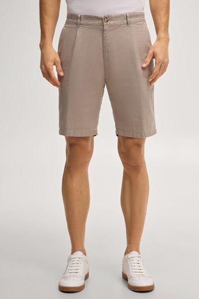 Beige Falten Chino Shorts