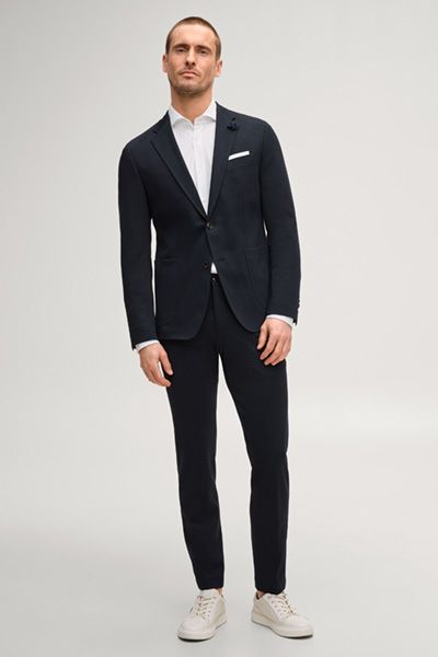Navy Jersey Business Joggpants mit Kordelzug