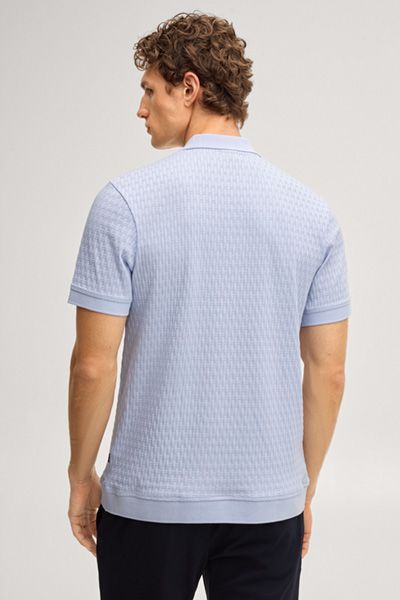 Strukturpoloshirt mit Reißverschluss