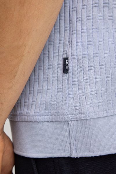Strukturpoloshirt mit Reißverschluss