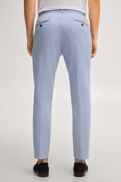 Hellblaue Jerseyhose mit Bundfalten