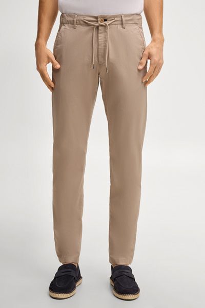 Lässige beige Chinohose mit Kordelzug