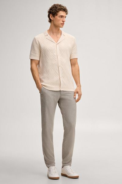 Lässige beige Chinohose mit Kordelzug