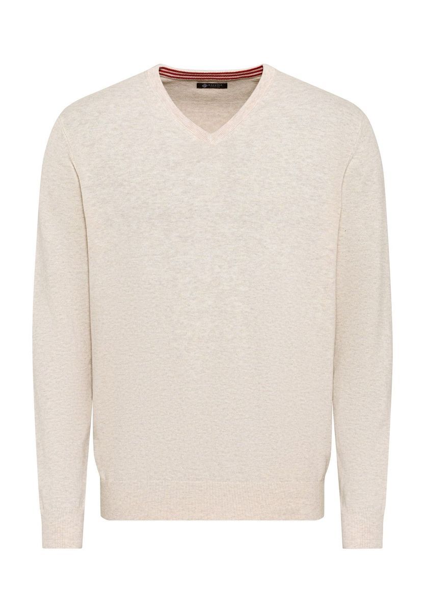 Klassischer V-Ausschnitt Baumwoll Strickpullover