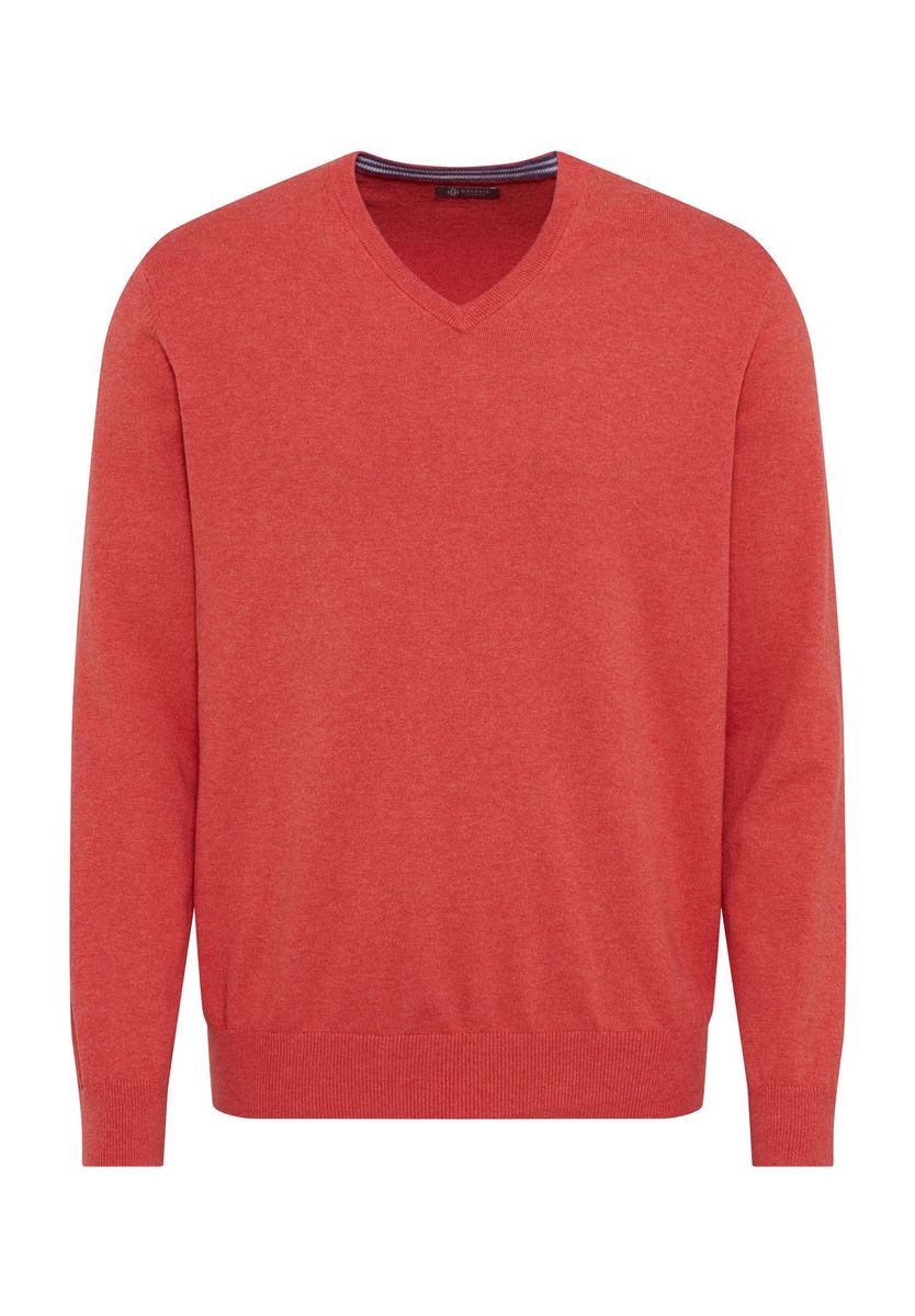 Klassischer V-Ausschnitt Baumwollstrickpullover