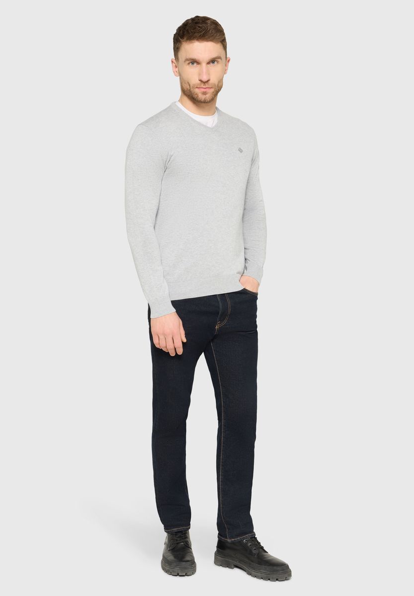 8782 Pullover, V-Ausschnitt, für Herren, grau, L