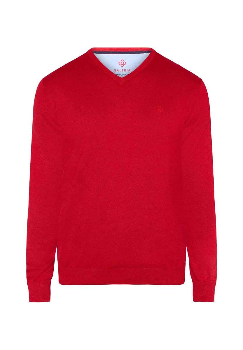 8782 Pullover, V-Ausschnitt, für Herren, rot, L