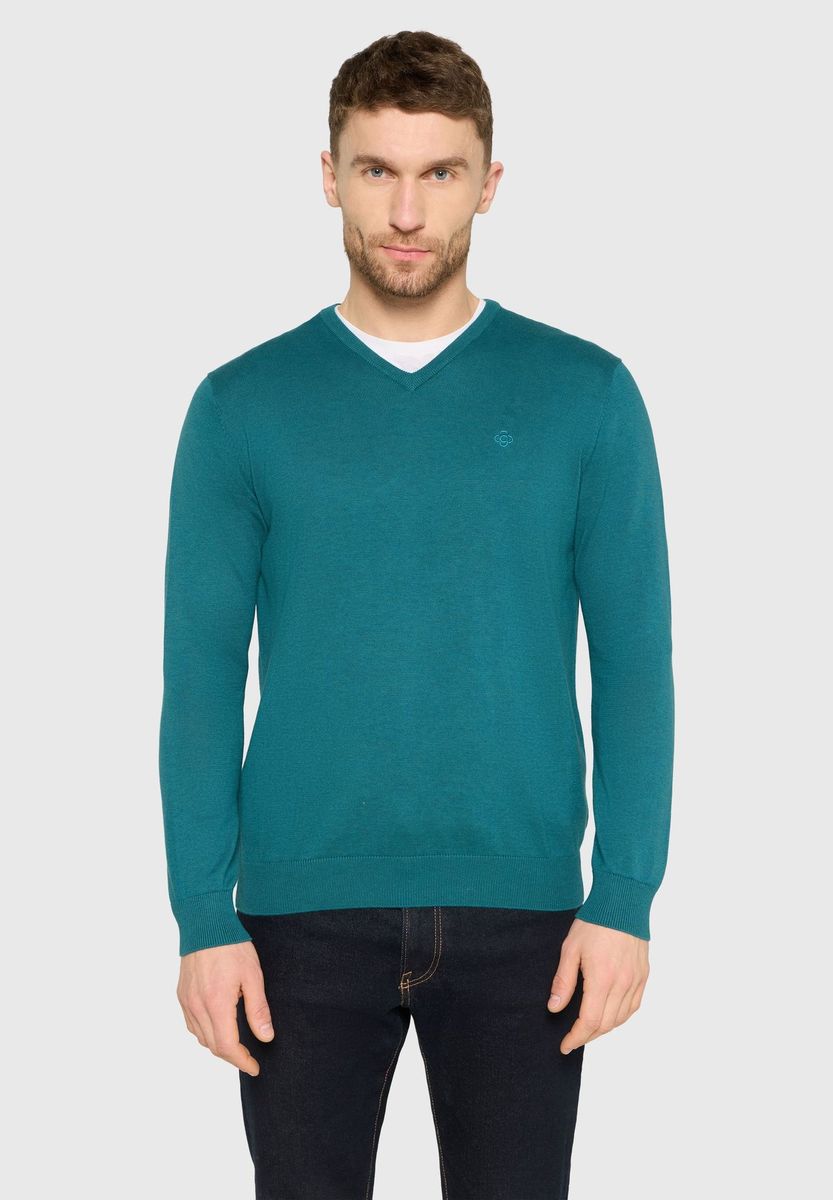 8782 Pullover, V-Ausschnitt, für Herren, blau, L