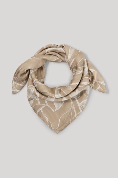 Beige Bandana-Tuch mit Blumenmuster